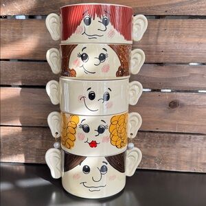 5 pc set - vintage MCM “Soupers” stacked soup bowls